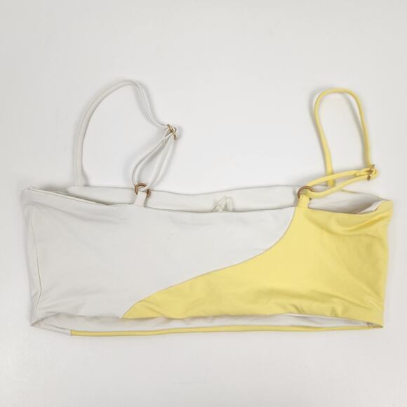 L*Space Ari Bikini Top in Yellow White Size Medium NWT - Picture 4 of 6